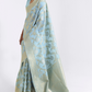 Traditional Linen Silk Saree with Elegant Zari Patterns