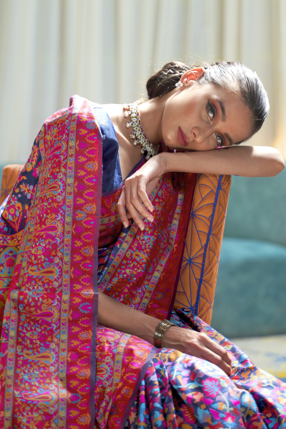 Elegant Kashmiri Kani Saree in Handloom Modal Silk