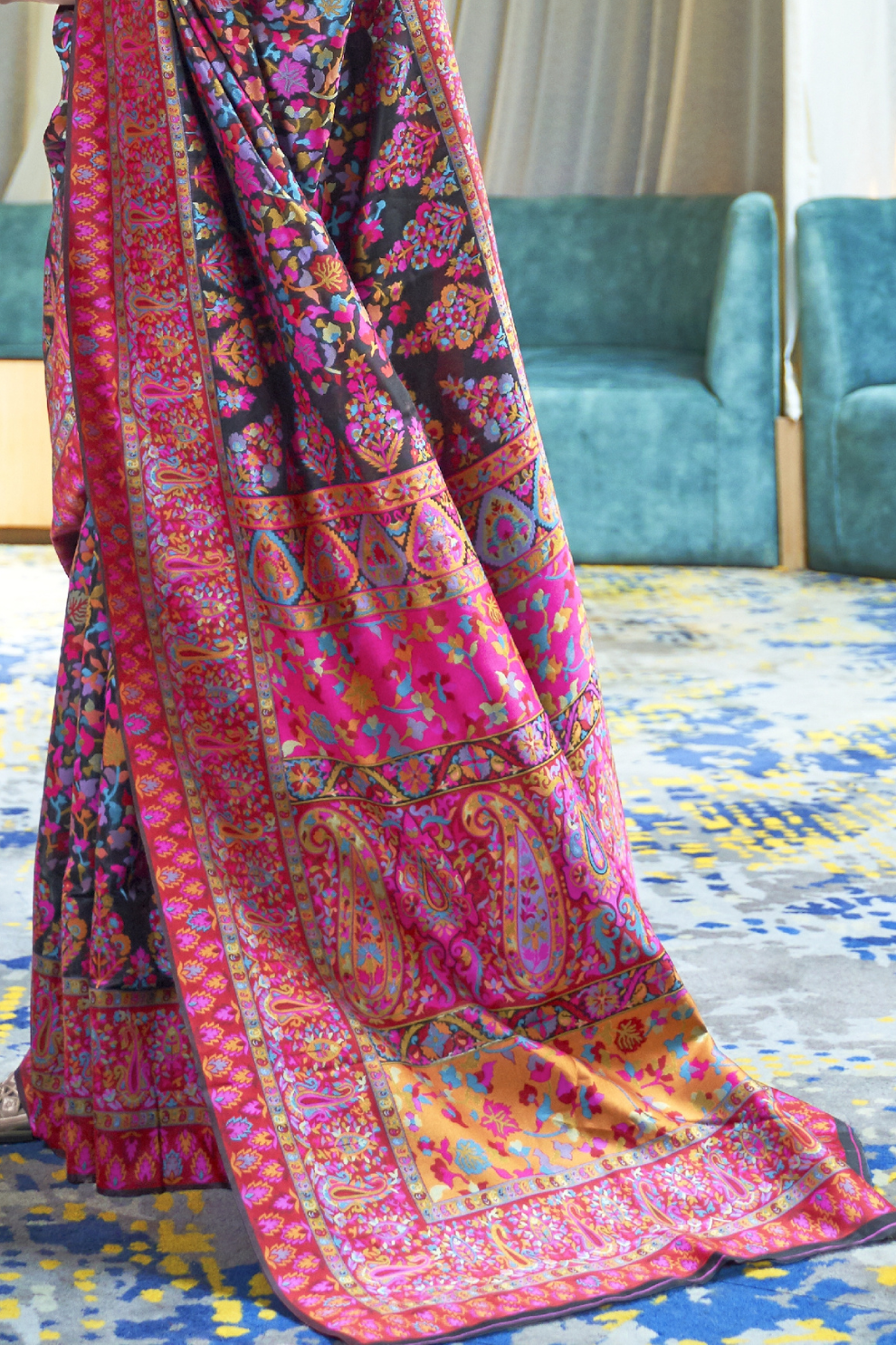 Elegant Kashmiri Kani Saree in Handloom Modal Silk