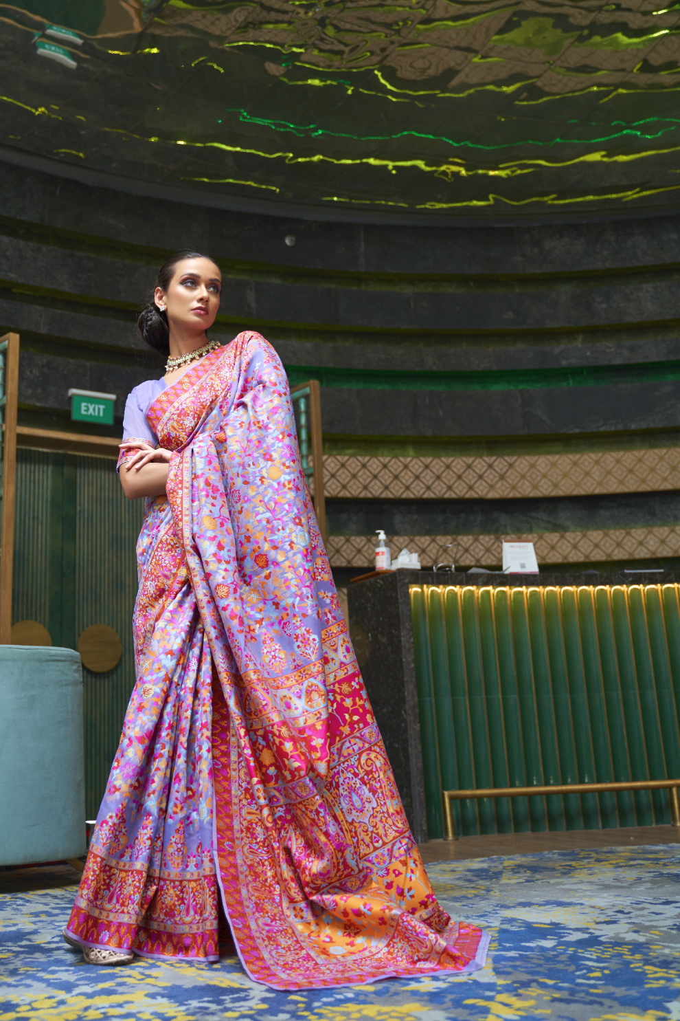 Elegant Kashmiri Kani Saree in Handloom Modal Silk