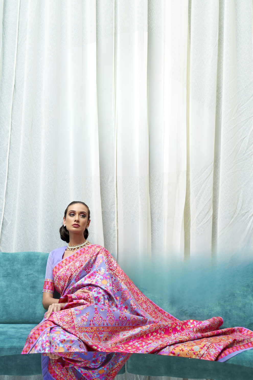 Elegant Kashmiri Kani Saree in Handloom Modal Silk