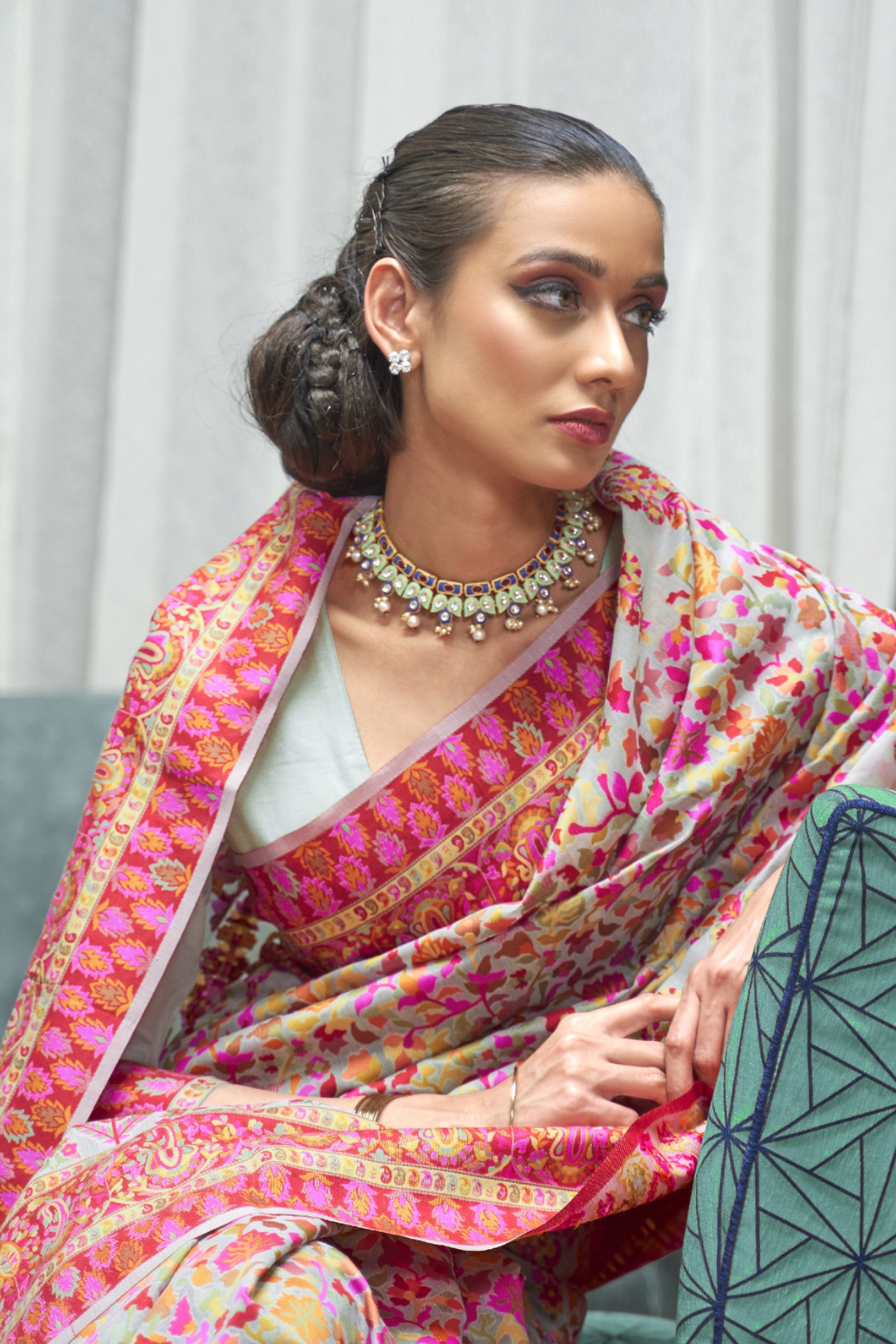 Elegant Kashmiri Kani Saree in Handloom Modal Silk