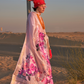 Printed Tussar Silk Saree with Elegant Artistic Patterns