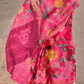 Printed Tussar Silk Saree with Elegant Artistic Patterns