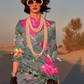 Printed Tussar Silk Saree with Elegant Artistic Patterns