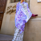 Printed Satin Creep Saree with Smooth Modern Style Finish
