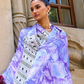 Printed Satin Creep Saree with Smooth Modern Style Finish