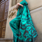 Printed Satin Creep Saree with Smooth Modern Style Finish