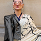 Printed Satin Creep Saree with Smooth Modern Style Finish