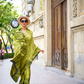 Printed Satin Creep Saree with Smooth Modern Style Finish
