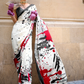 Printed Satin Creep Saree with Smooth Modern Style Finish