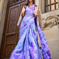Printed Satin Creep Saree with Smooth Modern Style Finish
