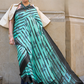 Printed Satin Creep Saree with Smooth Modern Style Finish