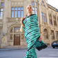 Printed Satin Creep Saree with Smooth Modern Style Finish
