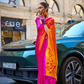 Printed Satin Crepe Saree with Soft Silky Fall and Shine