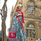 Printed Satin Crepe Saree with Soft Silky Fall and Shine