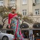 Printed Satin Crepe Saree with Soft Silky Fall and Shine