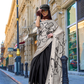 Printed Satin Crepe Saree with Soft Silky Fall and Shine