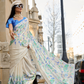 Printed Satin Crepe Saree with Soft Silky Fall and Shine