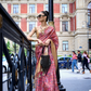 Satin Organza Saree with Elegant Weaving Touch