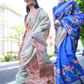 Satin Organza Saree with Elegant Weaving Touch