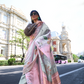 Satin Organza Saree with Elegant Weaving Touch