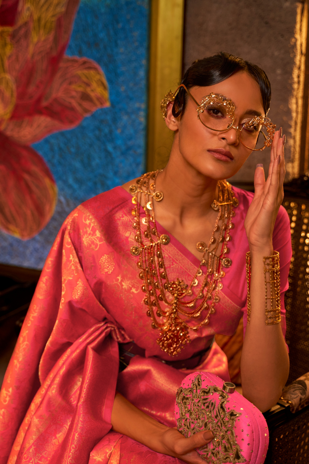 Elegant Pure Chaap Silk Saree with Weaving Detailing