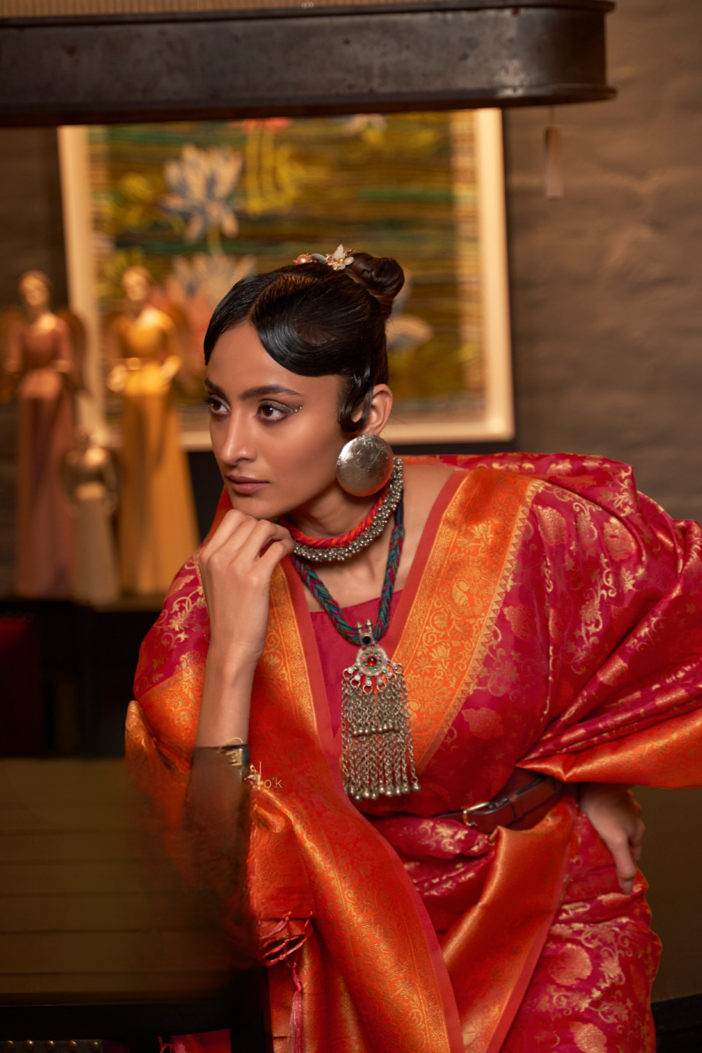 Elegant Pure Chaap Silk Saree with Weaving Detailing
