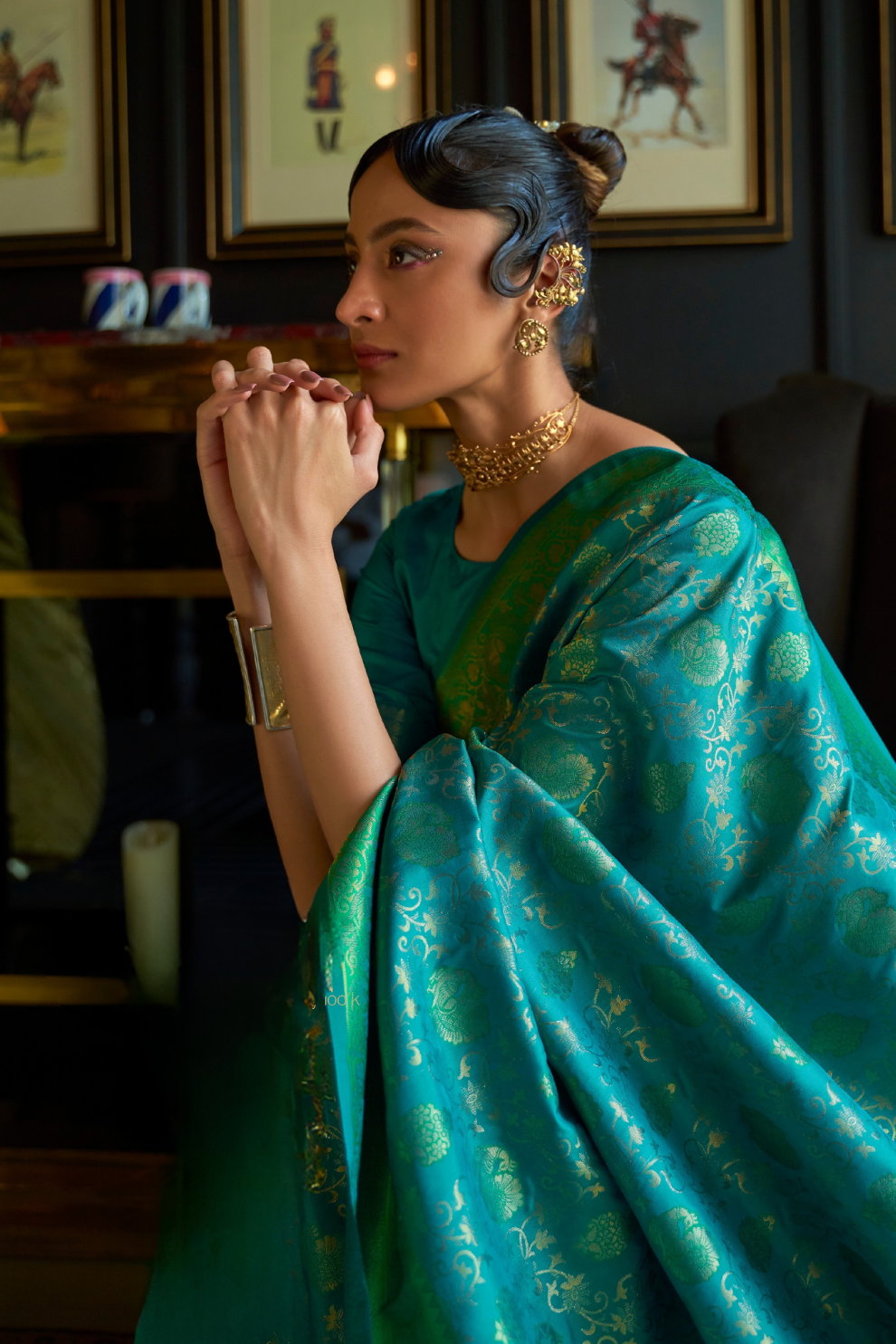 Elegant Pure Chaap Silk Saree with Weaving Detailing