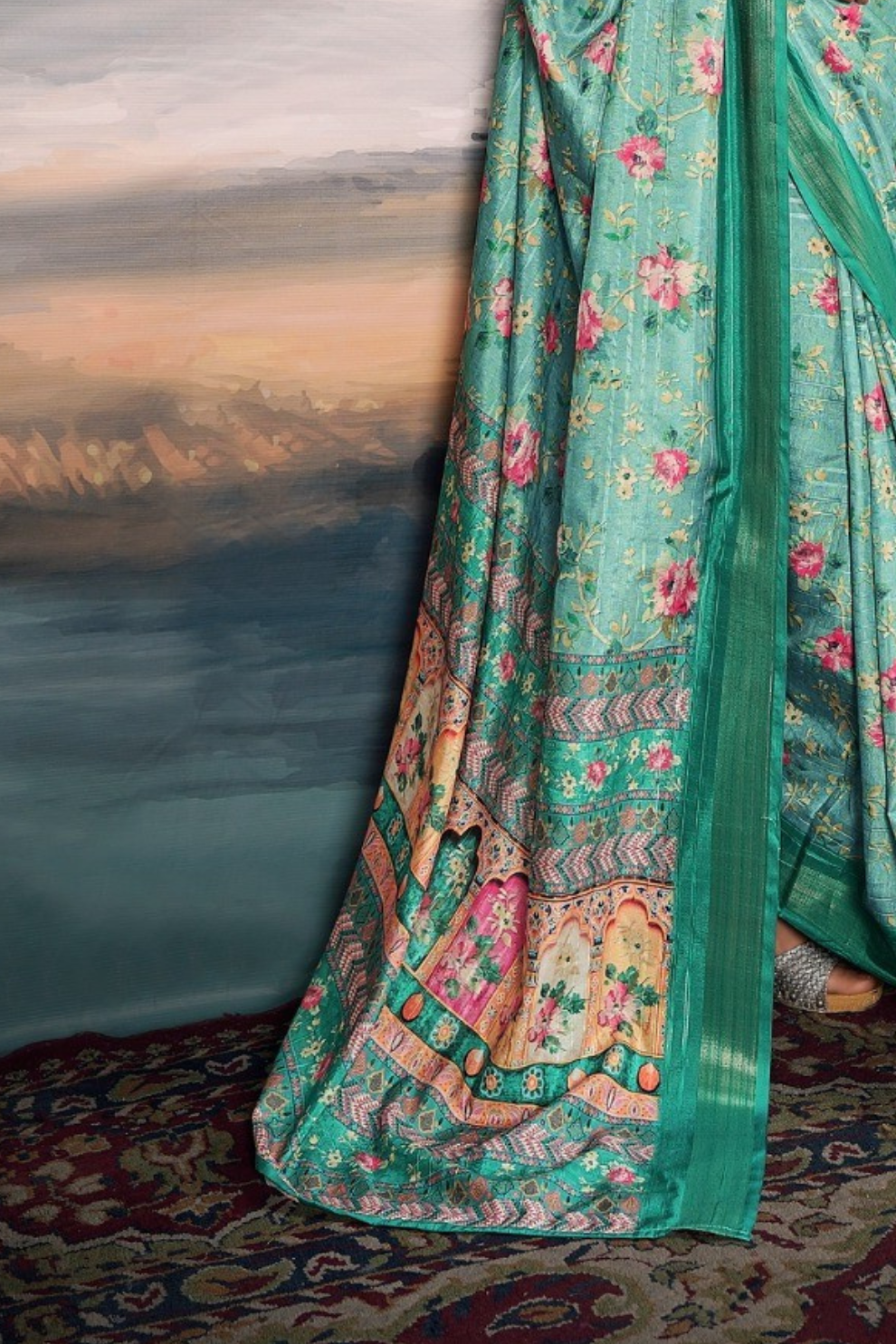 Pure Cotton Silk Saree with Elegant Digital Print - LaVante Fashion