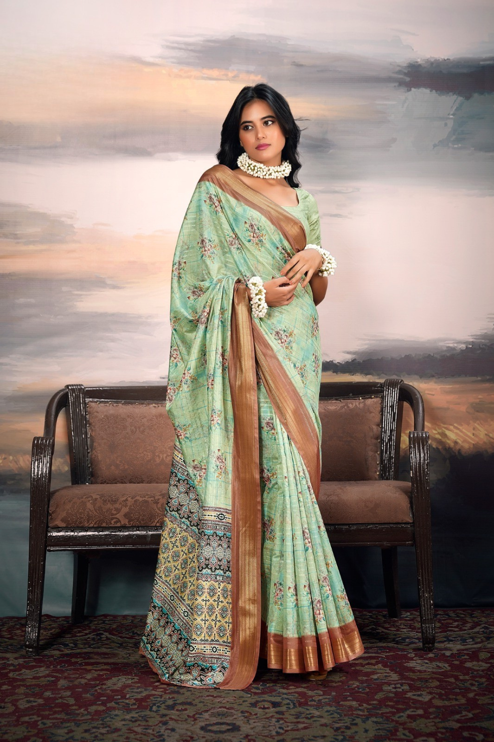 Pure Cotton Silk Saree with Elegant Digital Print - LaVante Fashion