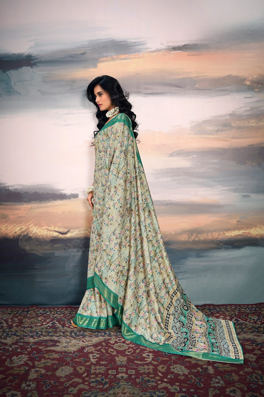 Pure Cotton Silk Saree with Elegant Digital Print - LaVante Fashion