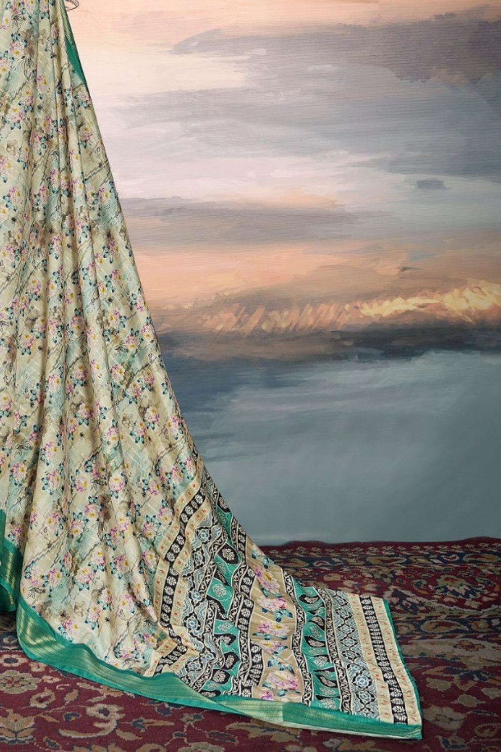 Pure Cotton Silk Saree with Elegant Digital Print - LaVante Fashion