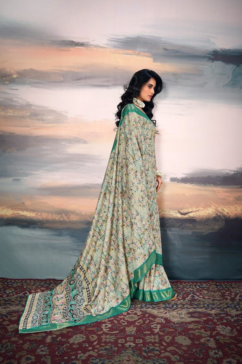 Pure Cotton Silk Saree with Elegant Digital Print - LaVante Fashion