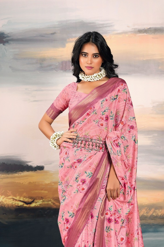 Pure Cotton Silk Saree with Elegant Digital Print - LaVante Fashion