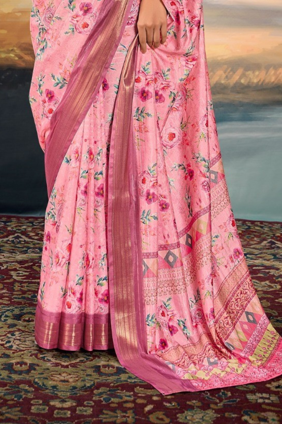 Pure Cotton Silk Saree with Elegant Digital Print - LaVante Fashion