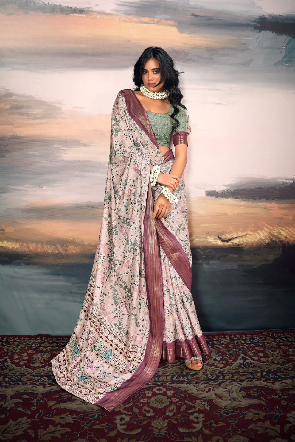 Pure Cotton Silk Saree with Elegant Digital Print - LaVante Fashion