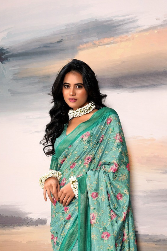 Pure Cotton Silk Saree with Elegant Digital Print - LaVante Fashion