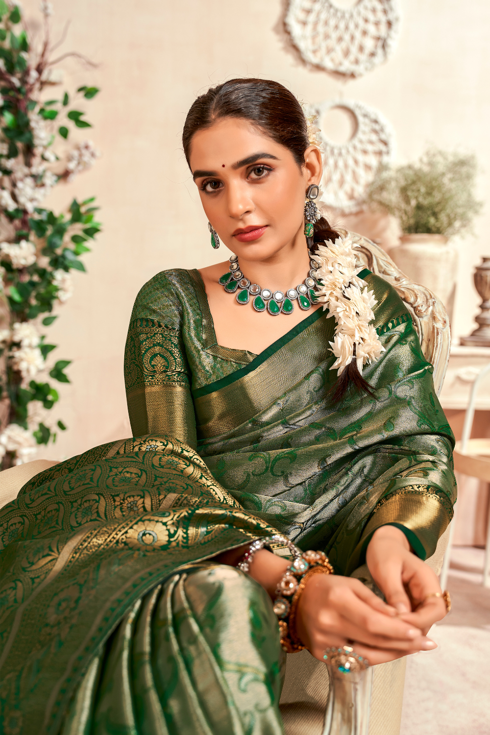 Pure Dharmavaram Silk Saree with Zari Weaving