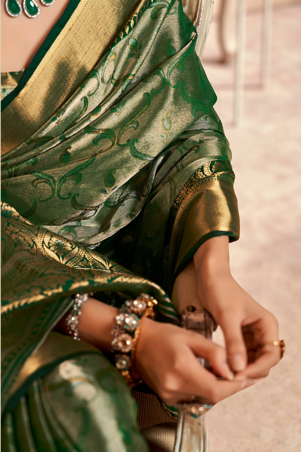 Pure Dharmavaram Silk Saree with Zari Weaving