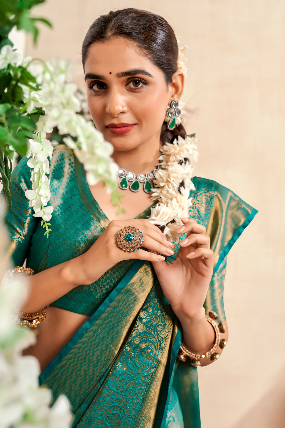 Pure Dharmavaram Silk Saree with Zari Weaving