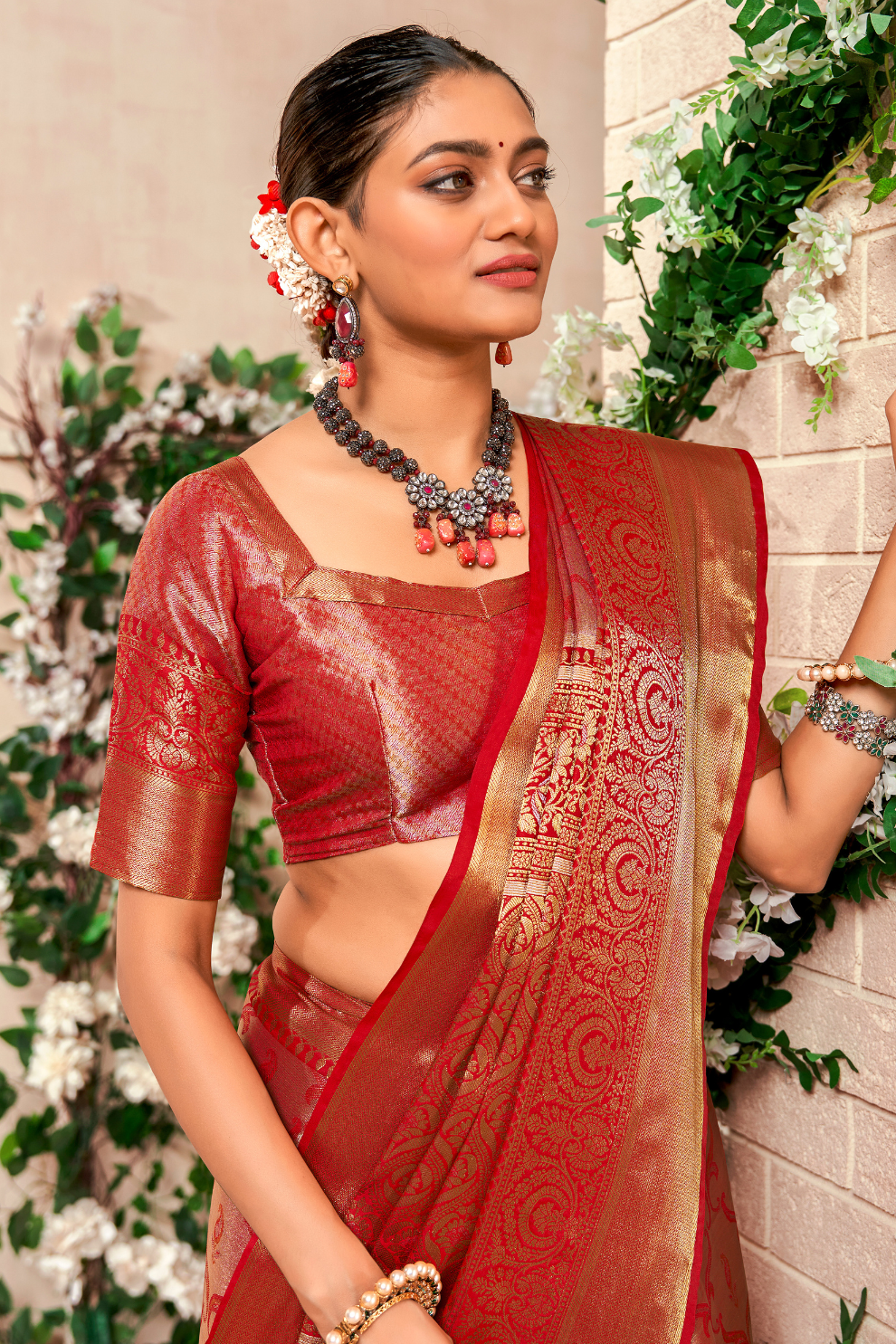 Pure Dharmavaram Silk Saree with Zari Weaving