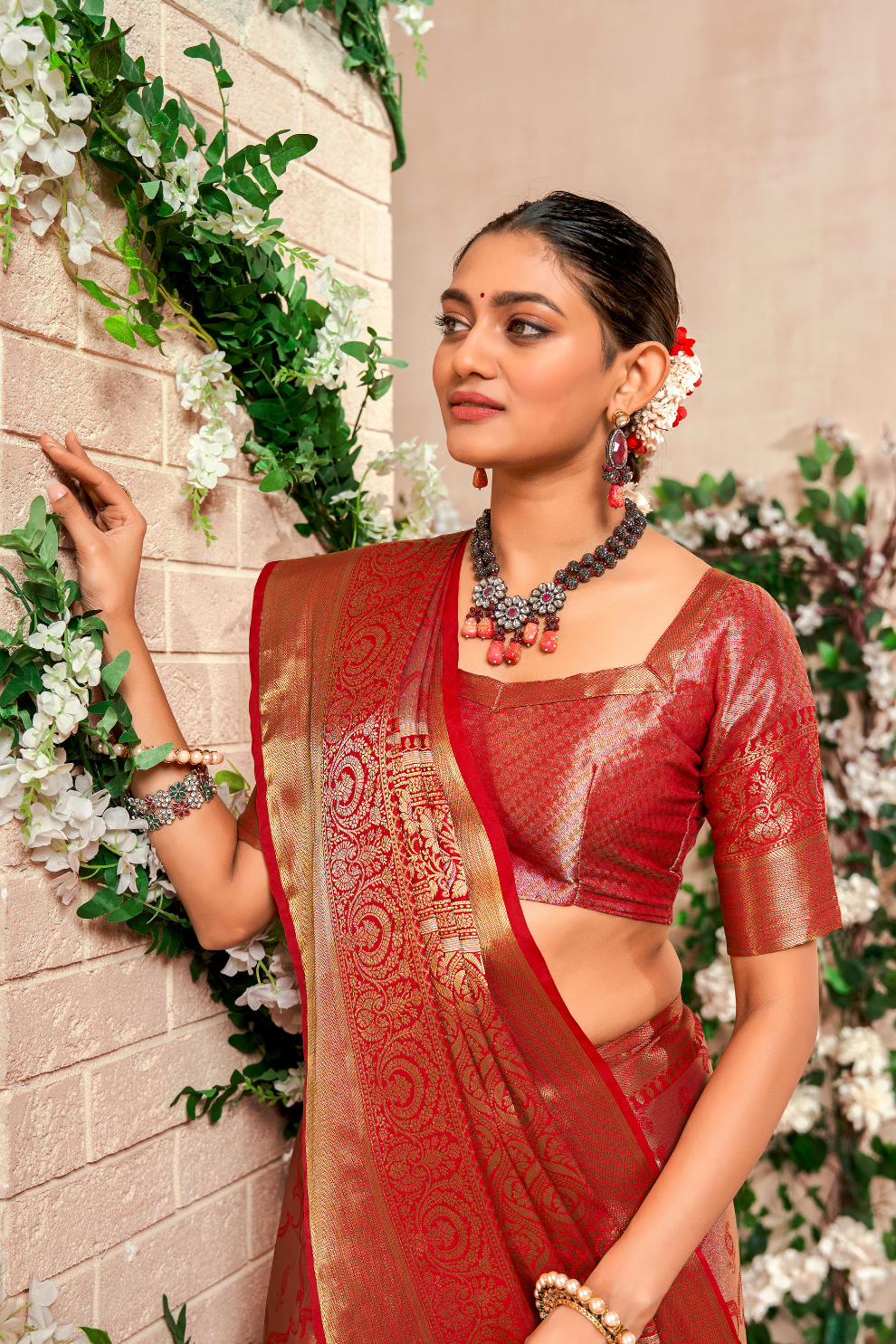 Pure Dharmavaram Silk Saree with Zari Weaving