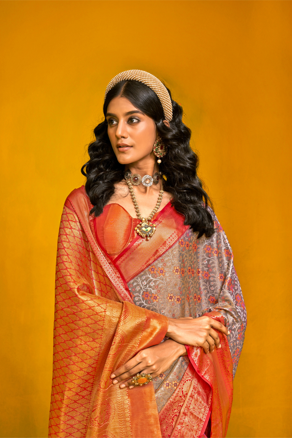 Pure Dharmavaram Silk Saree with Handloom Weaving Craft