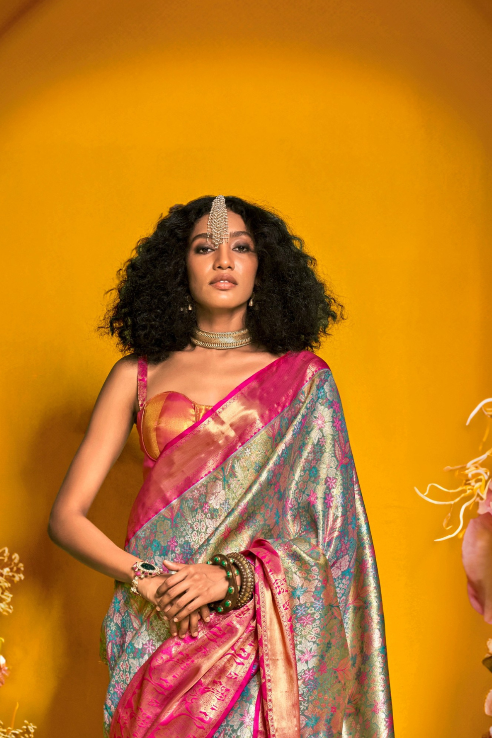 Pure Dharmavaram Silk Saree with Handloom Weaving Craft