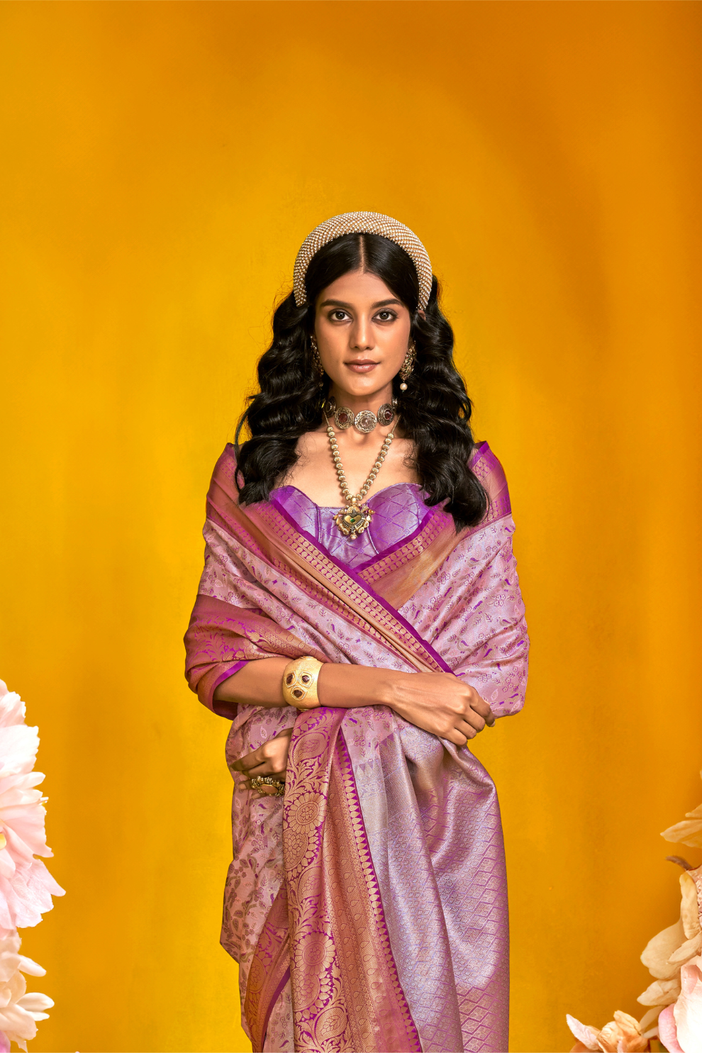 Pure Dharmavaram Silk Saree with Handloom Weaving Craft