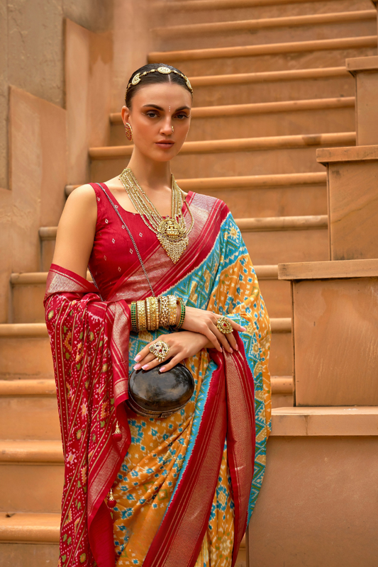 Timeless Patola Print Pure Dola Silk Saree Design
