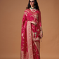 Pure Georgette Handloom Woven Silk Saree with Graceful Texture