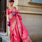 Pure Handloom Two Tone Organza Weaving Saree with Subtle Zari Shine