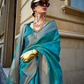 Pure Handloom Two Tone Organza Weaving Saree with Subtle Zari Shine